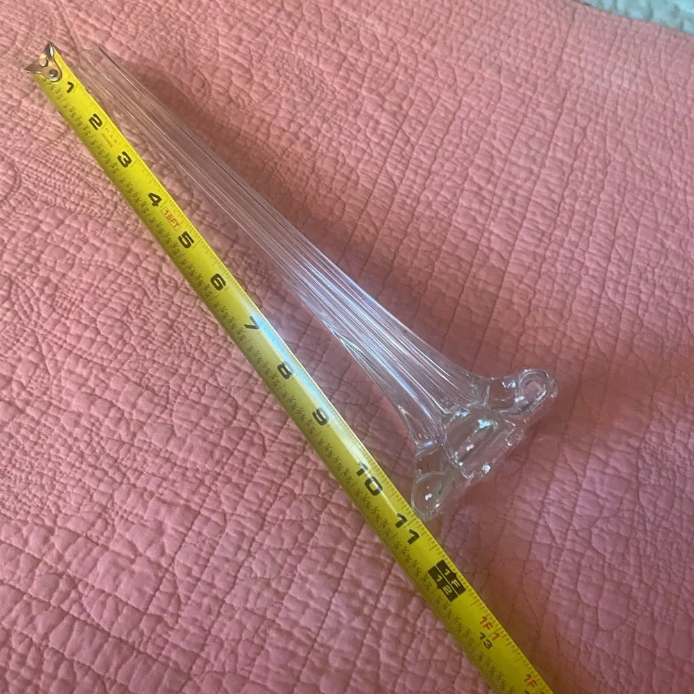Vintage Art nouveau French gladioli fluted Elegant Clear Glass Vase